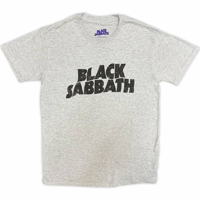 【予約商品】BLACK SABBATH バンドTシャツ ユニセックス: Black Wavy Logo (Grey)