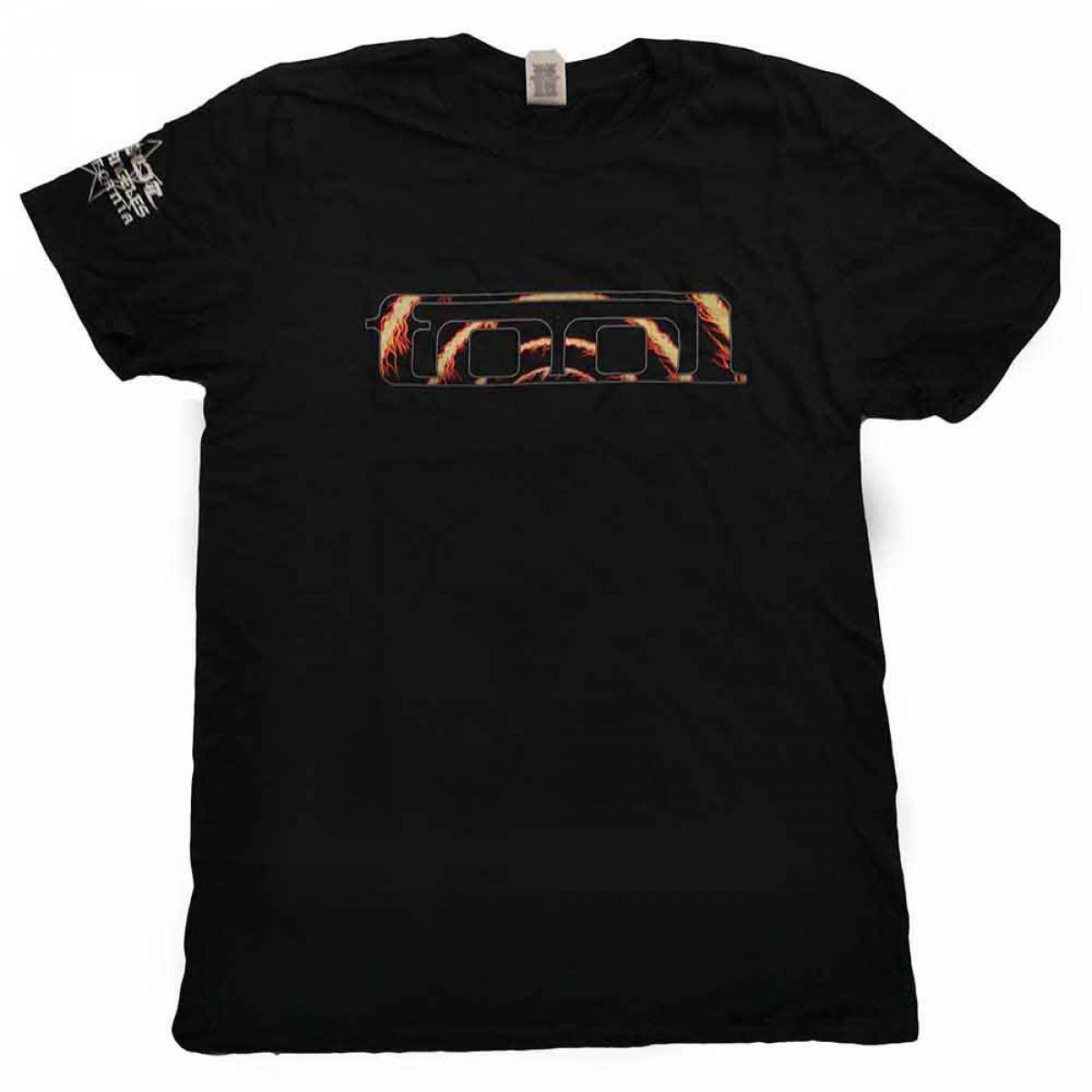 【予約商品】TOOL バンドTシャツ ユニセックス: Flame Spiral (Black) (Back & Sleeve Print) - BLACK