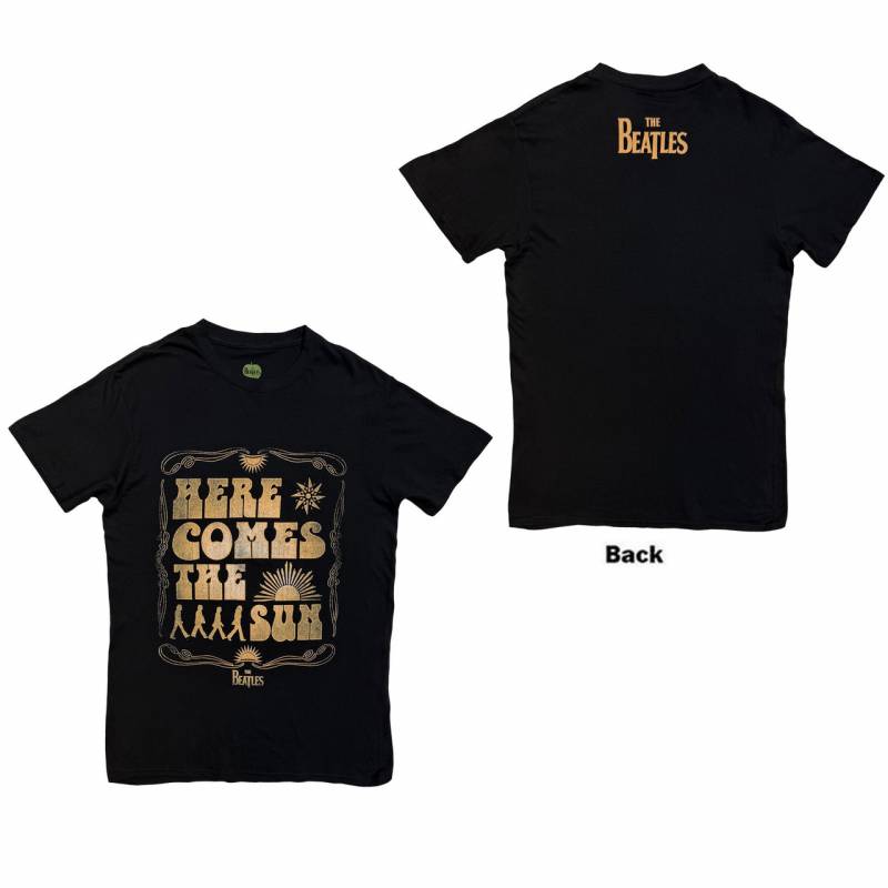 【予約商品】THE BEATLES バンドTシャツ ユニセックス: Here Comes The Sun (Black) (Back Print)