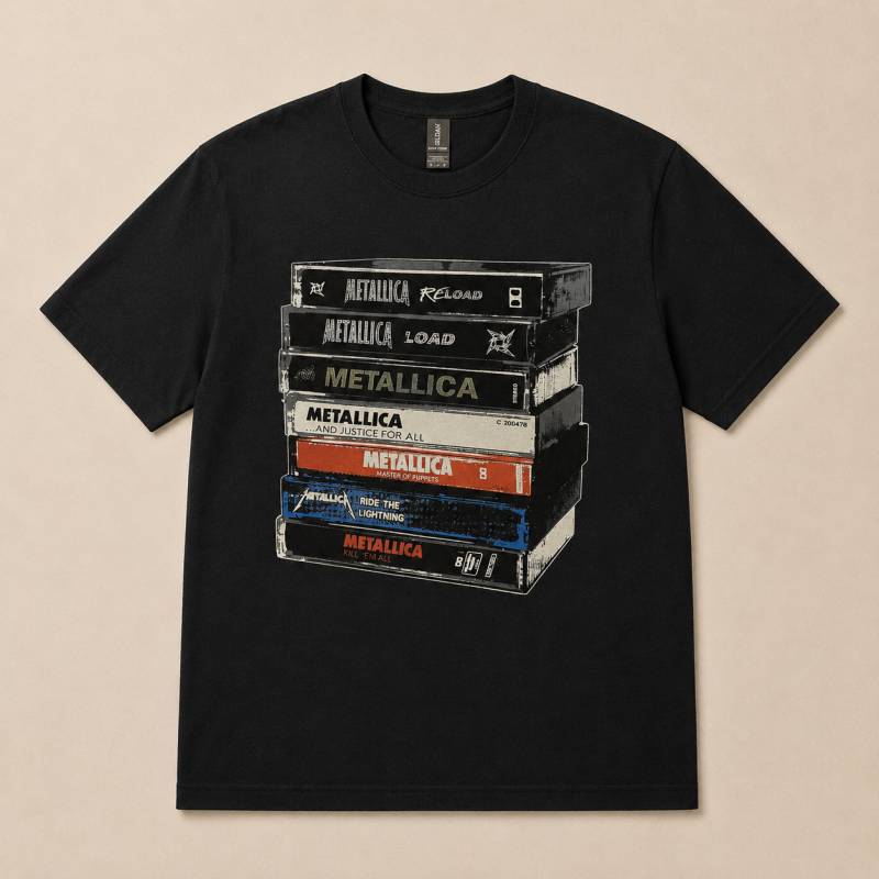 【予約商品】METALLICA バンドTシャツ ユニセックス: Cassette (Black)