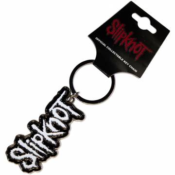 【予約商品】SLIPKNOT Keychain: White Logo Black Border