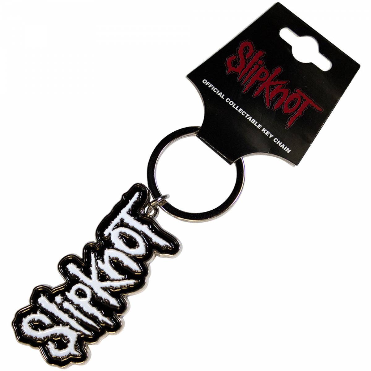 【予約商品】SLIPKNOT Keychain: White Logo Black Border