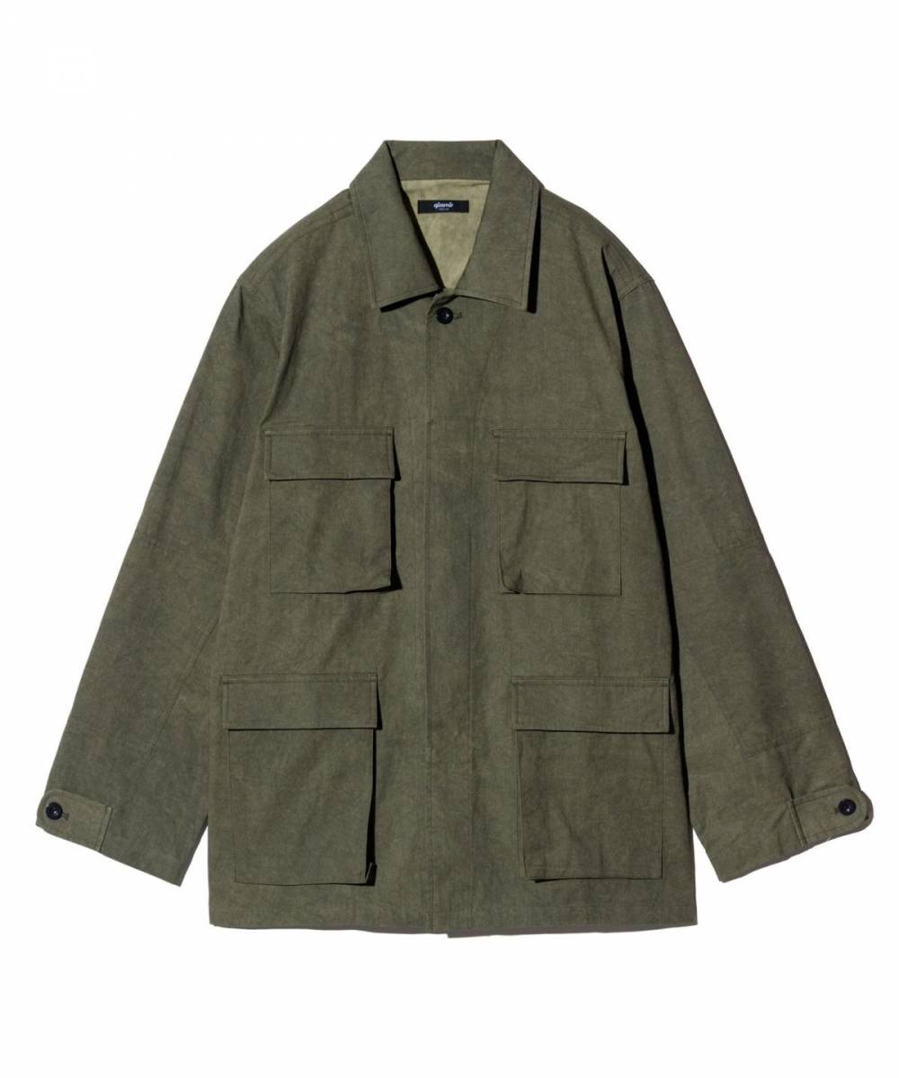【予約商品】glamb(グラム)GB0125/SH07 : Minimal Military Shirt / ミニマルミリタリーシャツ - Khaki