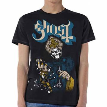 【予約商品】GHOST バンドTシャツ ユニセックス: Papa of the World (Black) - BLACK