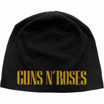【予約商品】GUNS N' ROSES Unisex Beanie Hat: Logo JD Print (Black) - BLACK