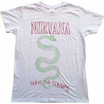 【予約商品】NIRVANA バンドTシャツ ユニセックス: Serve The Servants (White) - WHITE