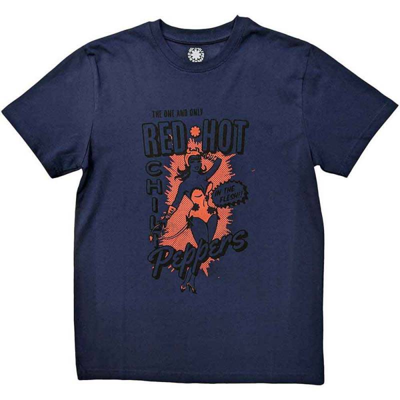 【予約商品】RED HOT CHILI PEPPERS バンドTシャツ ユニセックス: In The Flesh (Navy Blue)