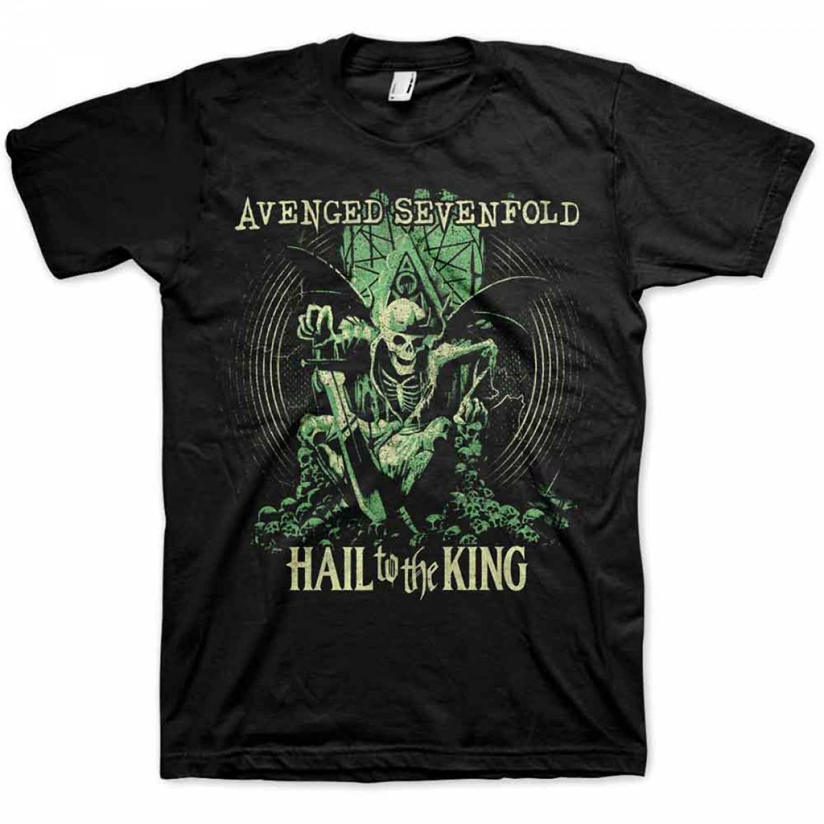 【予約商品】AVENGED SEVENFOLD バンドTシャツ ユニセックス: Hail to the King En Vie (Black) - BLACK