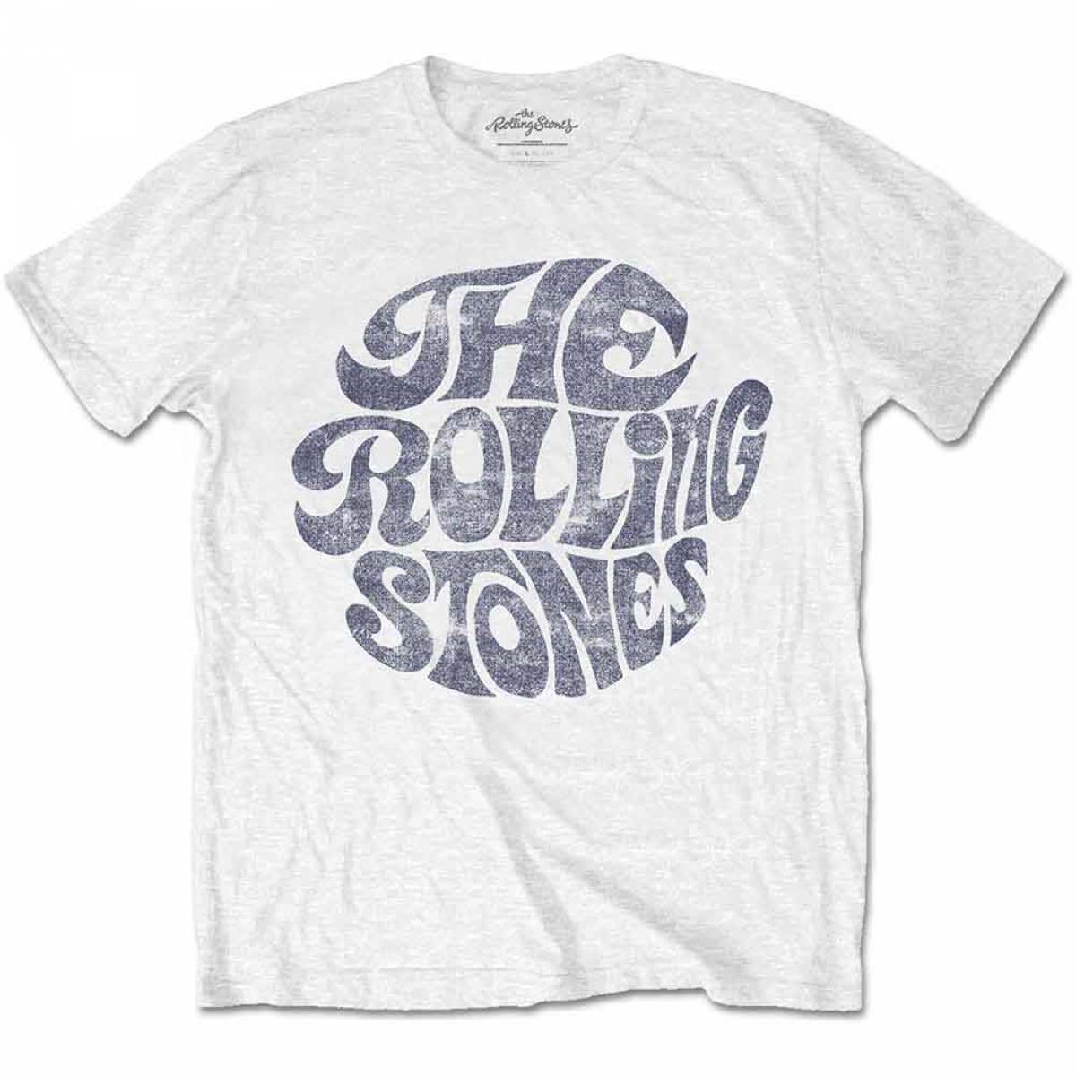 【予約商品】THE ROLLING STONES バンドTシャツ ユニセックス: Vintage 70s Logo (White) - WHITE