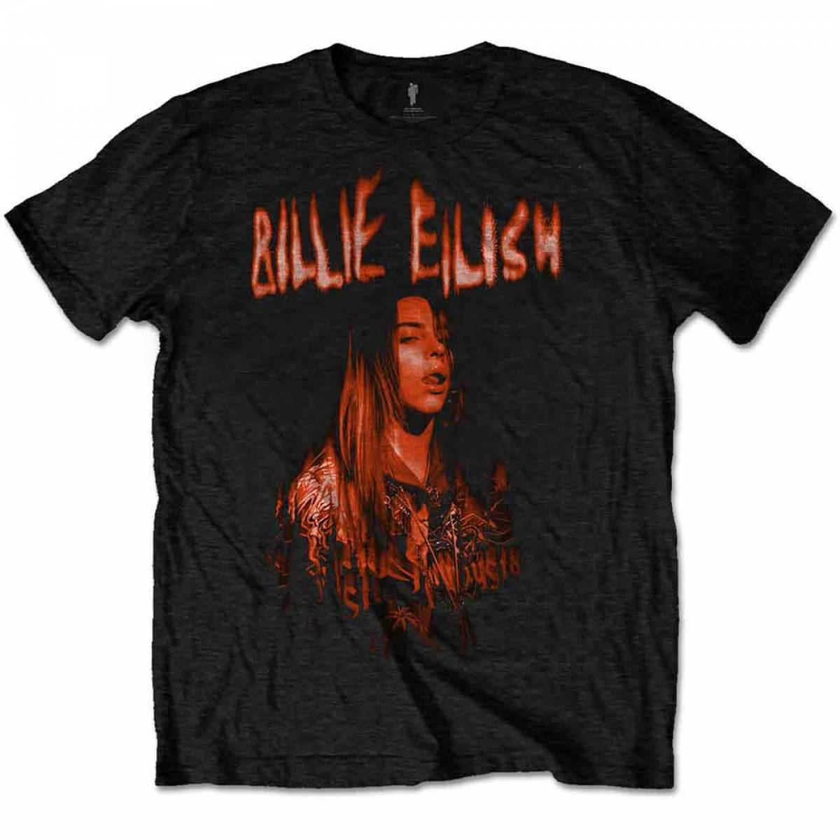 【予約商品】BILLIE EILISH バンドTシャツ ユニセックス: Spooky Logo - BLACK