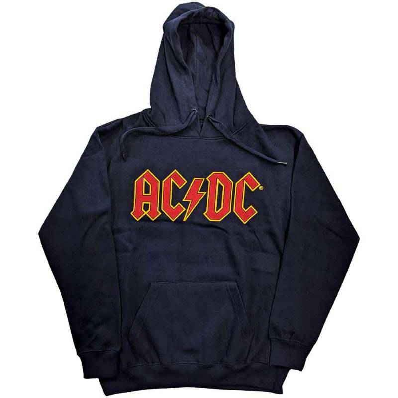【予約商品】AC/DC Unisex Pullover Hoodie: Logo (Navy Blue) - NAVY BLUE
