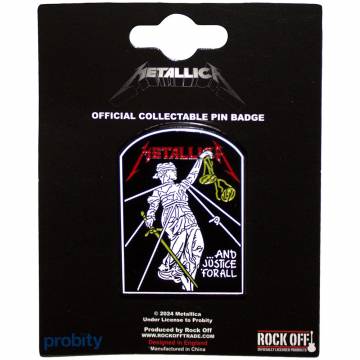 【予約商品】METALLICA Pin Badge: And Justice For All Tombstone