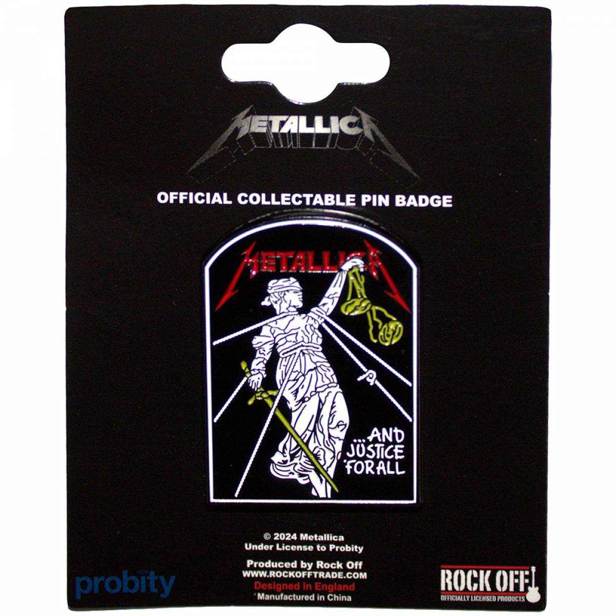 【予約商品】METALLICA Pin Badge: And Justice For All Tombstone