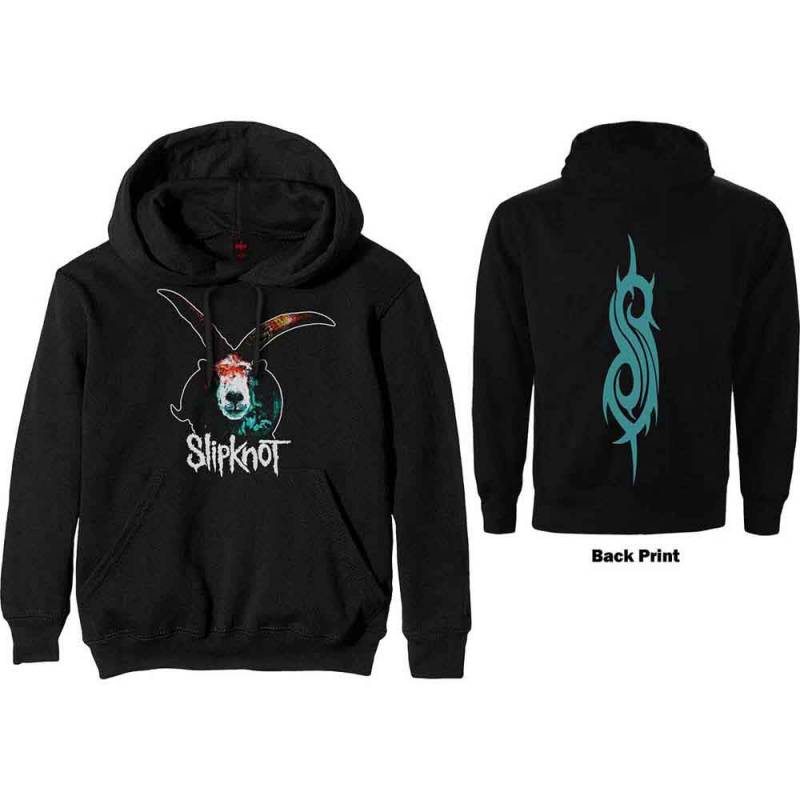 【予約商品】SLIPKNOT Unisex Pullover Hoodie: Graphic Goat (Black) (Back Print) - BLACK