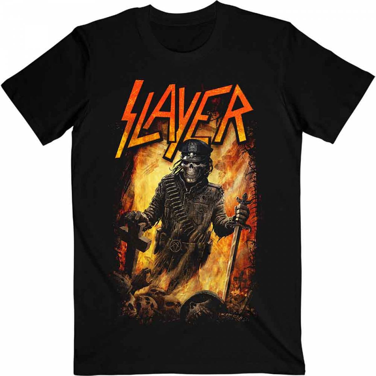 【予約商品】SLAYER バンドTシャツ ユニセックス: Aftermath (Black) - BLACK