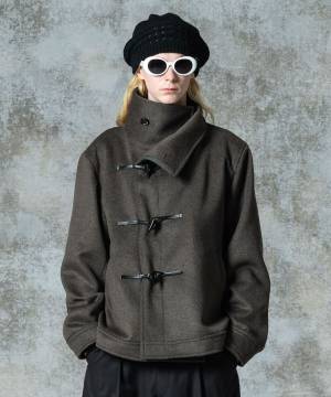 【予約商品】glamb(グラム)GB0325/JKT18 : High Neck Toggle Coat / ハイネックトグルコート - Gray