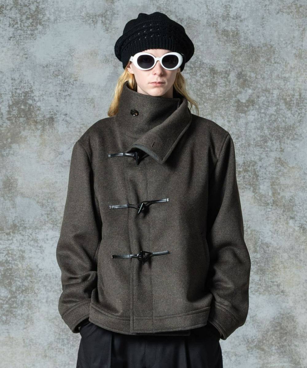 【予約商品】glamb(グラム)GB0325/JKT18 : High Neck Toggle Coat / ハイネックトグルコート - Gray