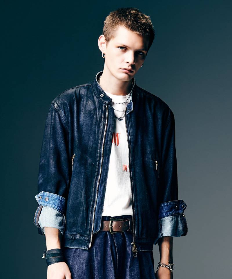 【予約商品】glamb(グラム) Denim Riders Jacket / デニムライダースジャケット - Black