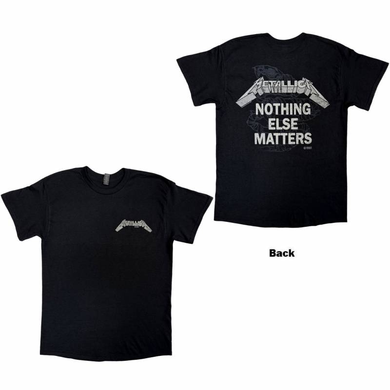 【予約商品】METALLICA バンドTシャツ ユニセックス: Nothing Else Matters (Black) (Back Print)