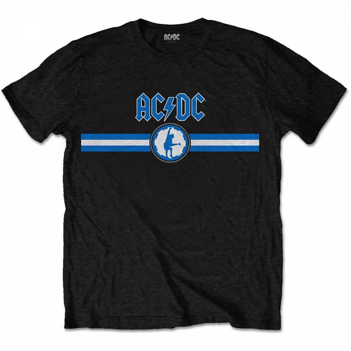 【予約商品】AC/DC ユニセックスTシャツ: Blue Logo & Stripe