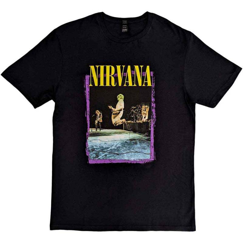 【予約商品】NIRVANA バンドTシャツ ユニセックス: Stage Jump (Black)