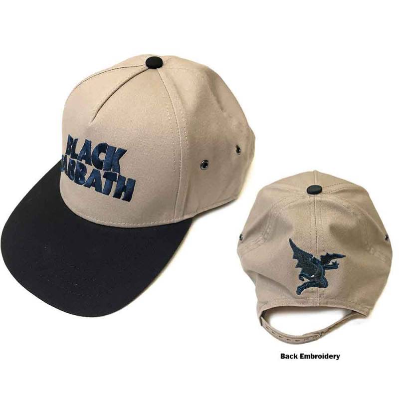 【予約商品】BLACK SABBATH Unisex Snapback Cap: Wavy Logo (Black & Sand)