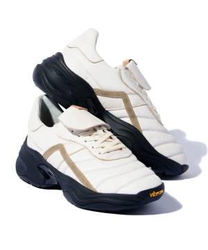 【予約商品】glamb(グラム)GB0125/AC02 : Crack Leather Sneakers / クラックレザースニーカー - White