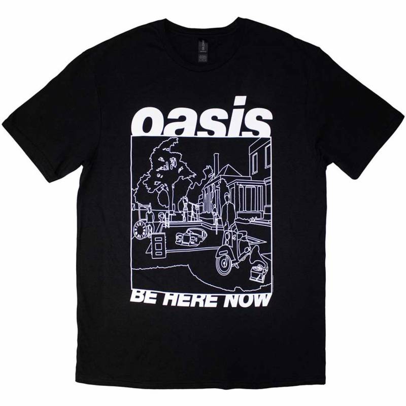 【予約商品】OASIS バンドTシャツ ユニセックス: Be Here Now Line Drawing (Black)