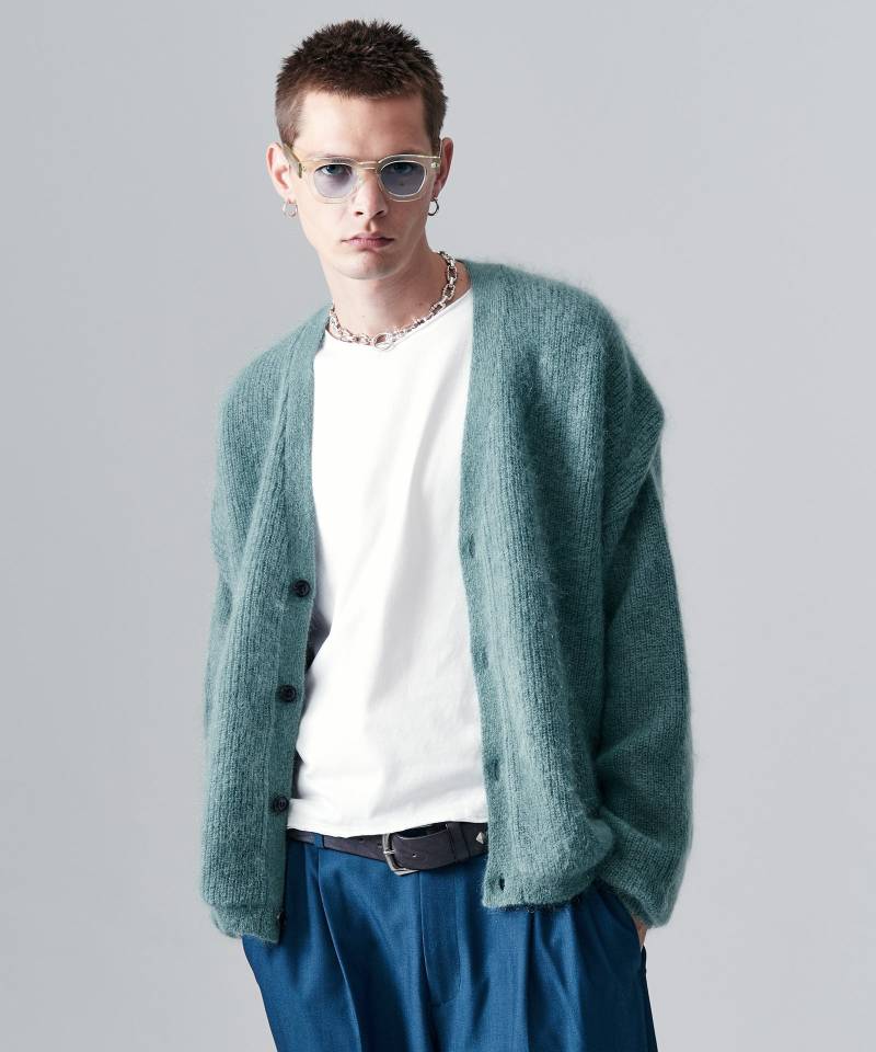 【予約商品】glamb(グラム)Blue Noise Mohair Cardigan / ブルーノイズモヘアカーディガン - Blue
