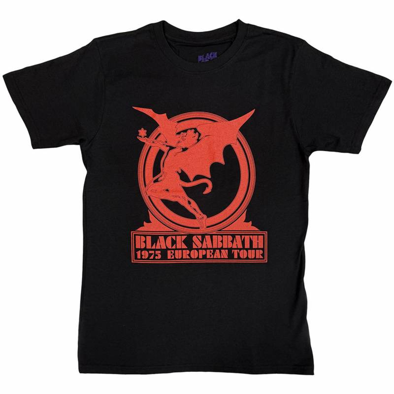 【予約商品】BLACK SABBATH バンドTシャツ ユニセックス: Europe '75 (Black)