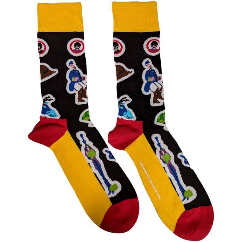【予約商品】THE BEATLES Unisex Ankle Socks: Portholes & Characters (Black) (UK Size 7 - 11)
