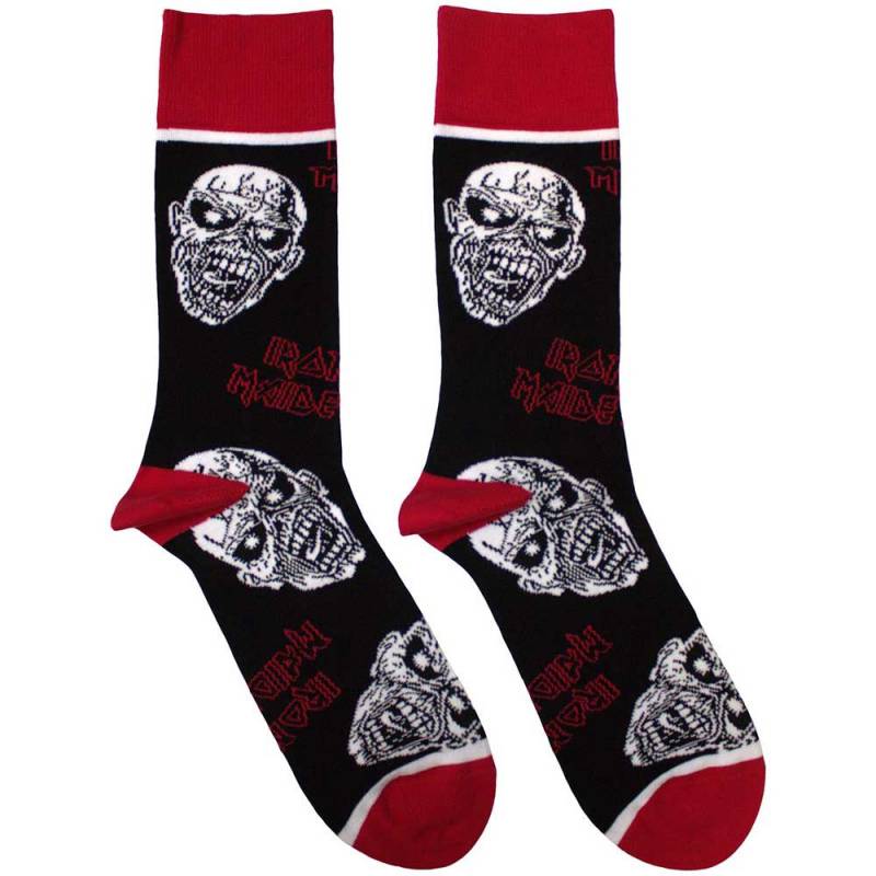 【予約商品】IRON MAIDEN Unisex Ankle Socks: Eddie Skulls (Black) (UK Size 7 - 11)