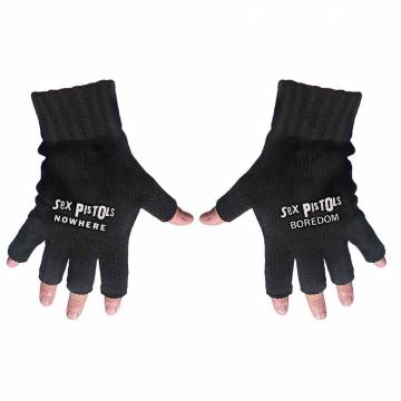 【予約商品】THE SEX PISTOLS Unisex Fingerless Gloves: Nowhere & Boredom - BLACK