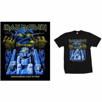 【予約商品】IRON MAIDEN バンドTシャツ ユニセックス: Back in Time Mummy - BLACK