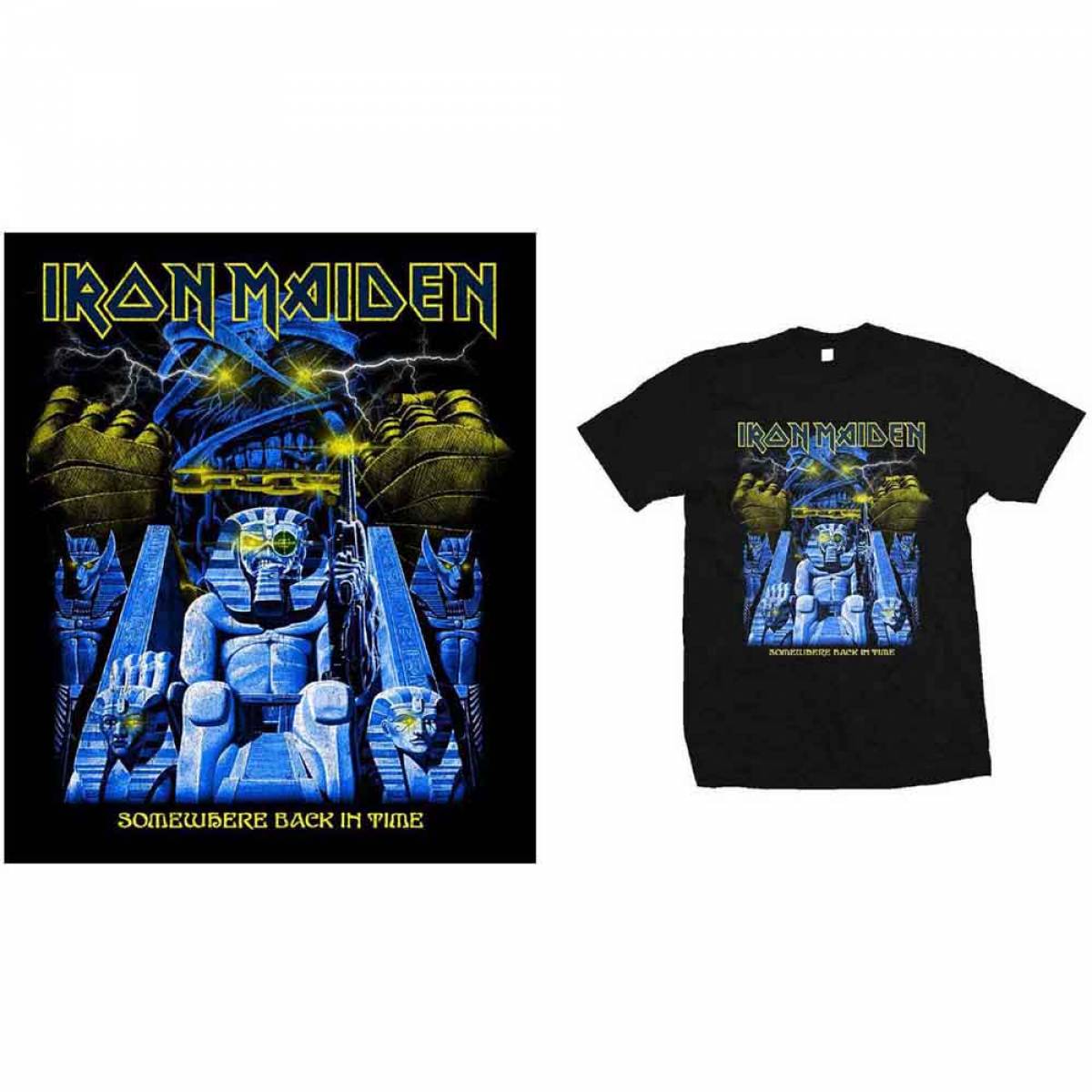 【予約商品】IRON MAIDEN バンドTシャツ ユニセックス: Back in Time Mummy - BLACK