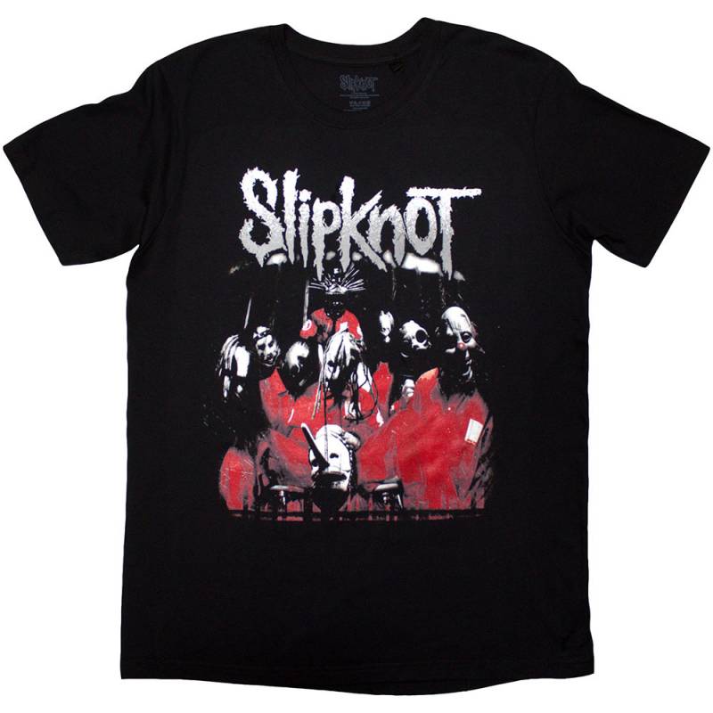 【予約商品】SLIPKNOT バンドTシャツ ユニセックス: Stretched Barcode (Black) (Back Print) - BLACK