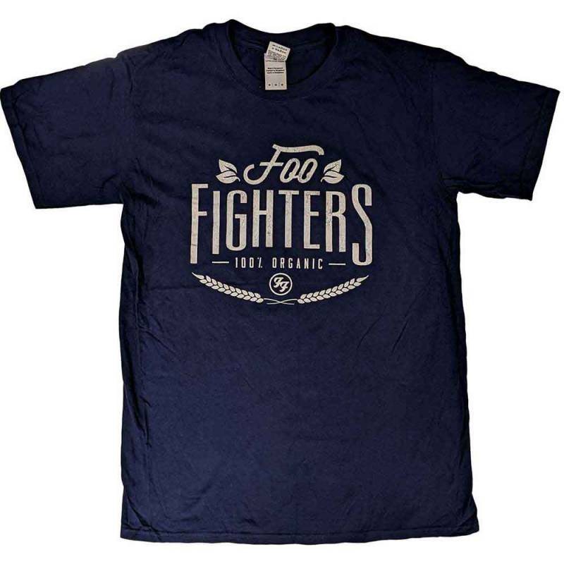 【予約商品】FOO FIGHTERS バンドTシャツ ユニセックス: 100% Organic (Navy Blue)