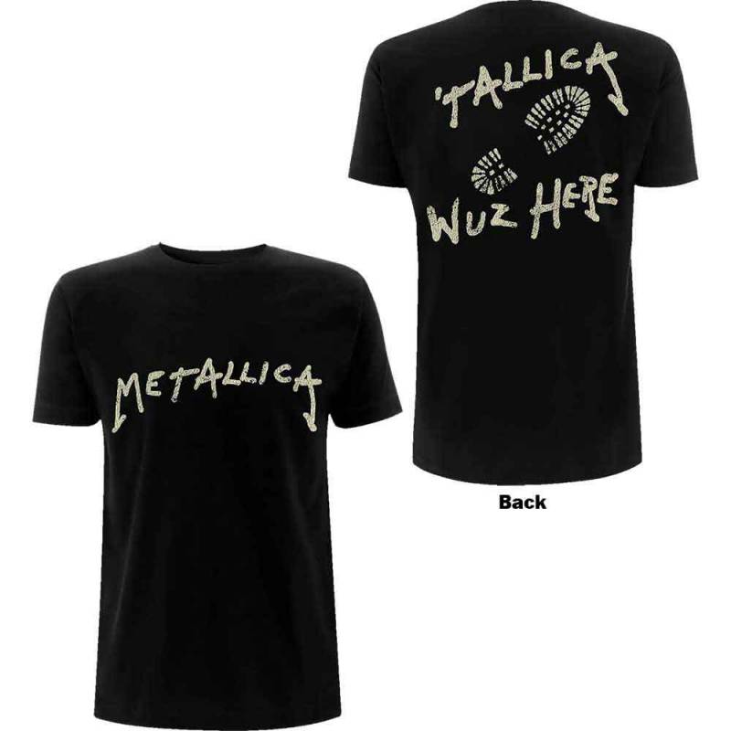 【予約商品】METALLICA バンドTシャツ ユニセックス: Wuz Here (Black) (Back Print) - BLACK
