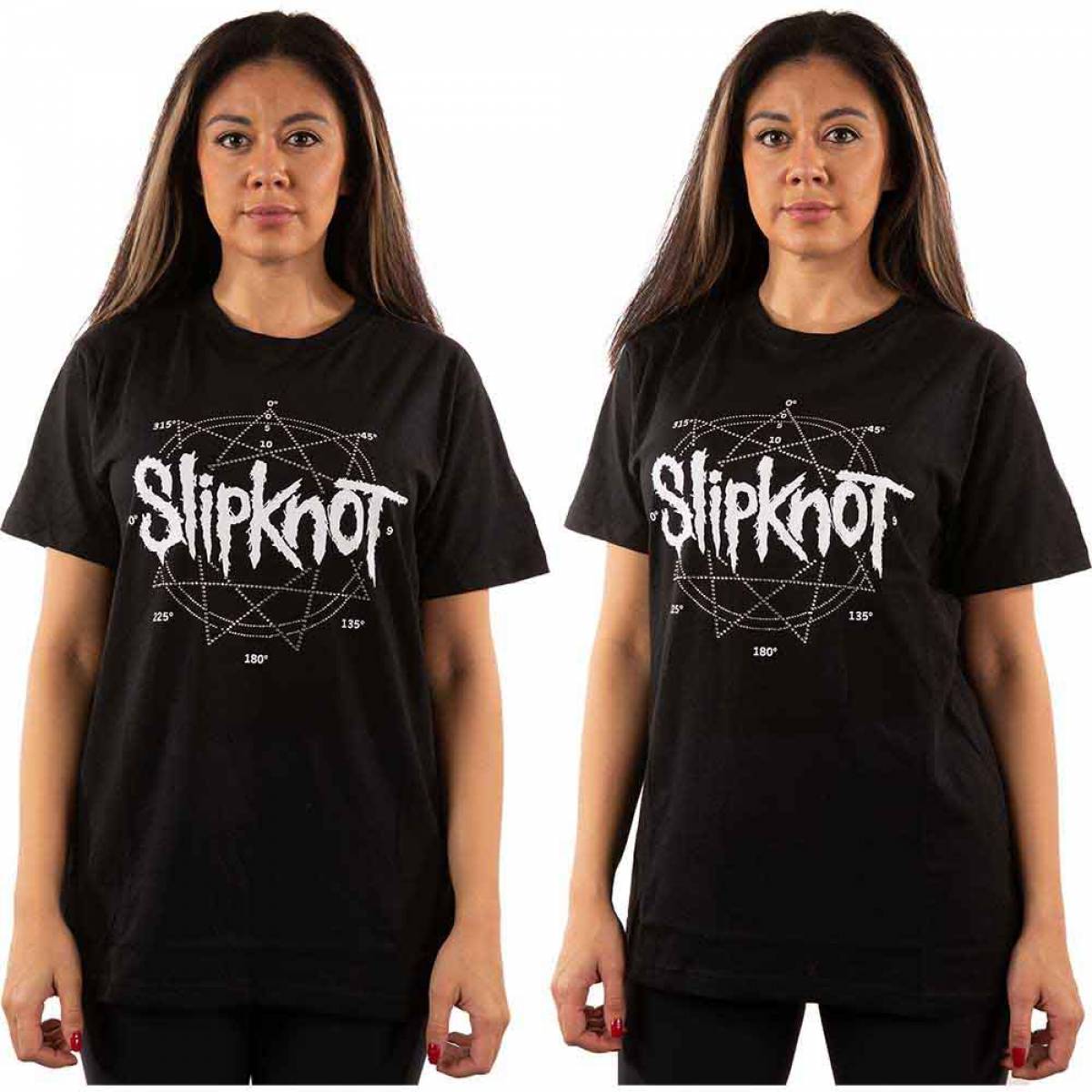 【予約商品】SLIPKNOT バンドTシャツ ユニセックス: Logo Star (Black) (Embellished) - BLACK