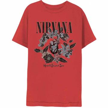 【予約商品】NIRVANA バンドTシャツ ユニセックス: Heart Shape Box (Red) - RED