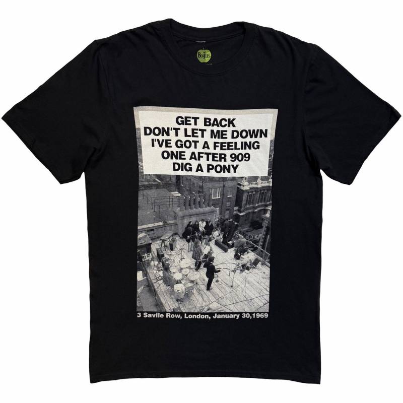 【予約商品】THE BEATLES バンドTシャツ ユニセックス: Rooftop Songs (Black)