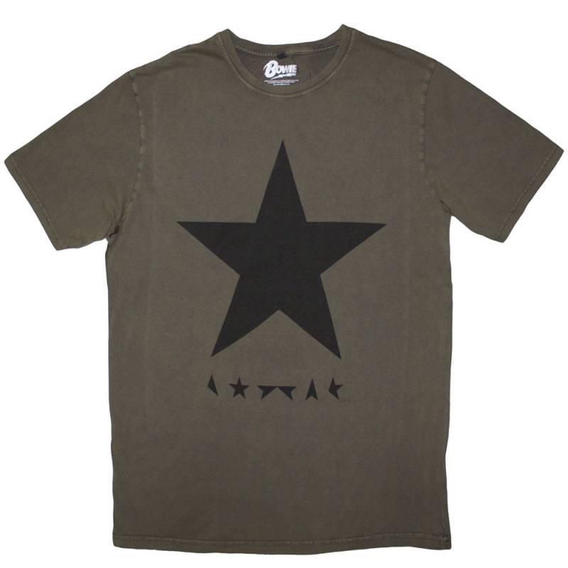 【予約商品】DAVID BOWIE Unisex Stone Wash バンドTシャツ: Blackstar (Green)