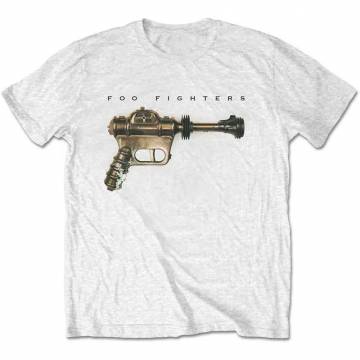 【予約商品】FOO FIGHTERS バンドTシャツ ユニセックス: Ray Gun (White) - WHITE