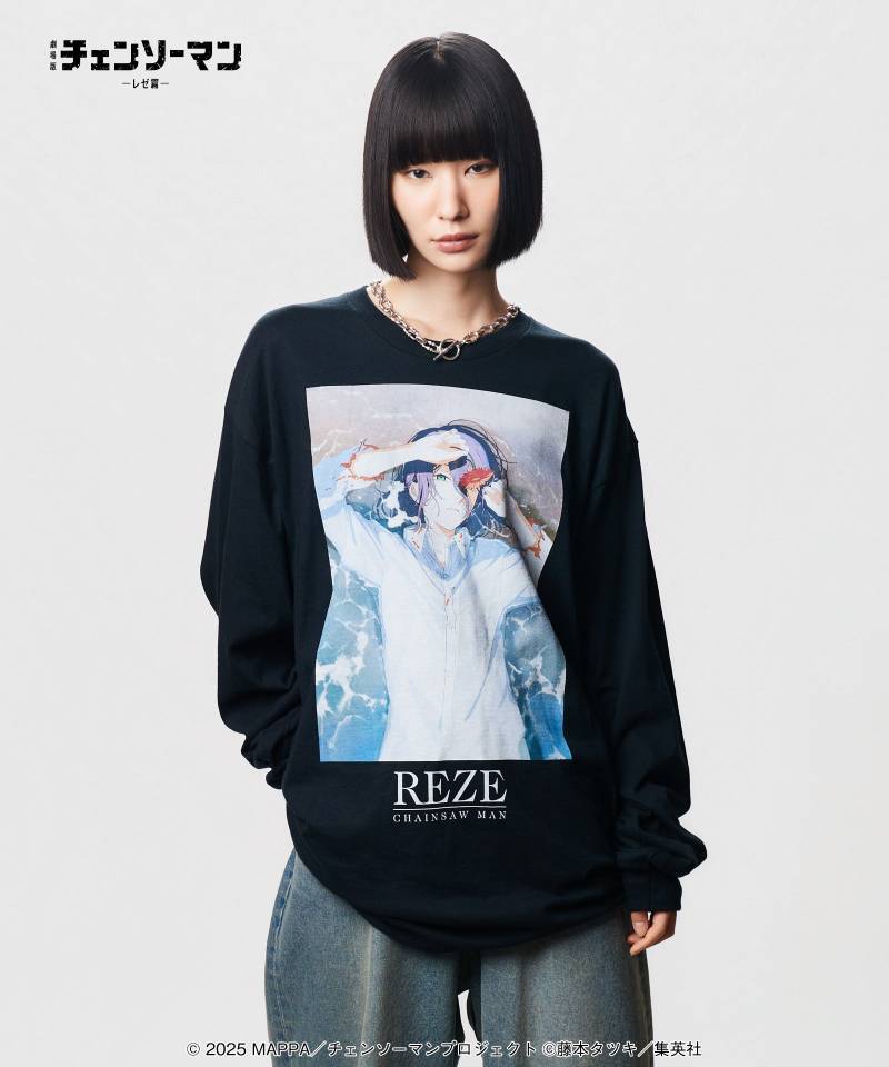 【予約商品】チェンソーマンxglamb (グラム)Reze Cutsew / レゼ カットソー - Black