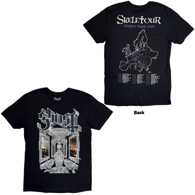 【予約商品】GHOST バンドTシャツ ユニセックス: Skeleta Album Cover '25 Tour Dates (Black) (Back Print)