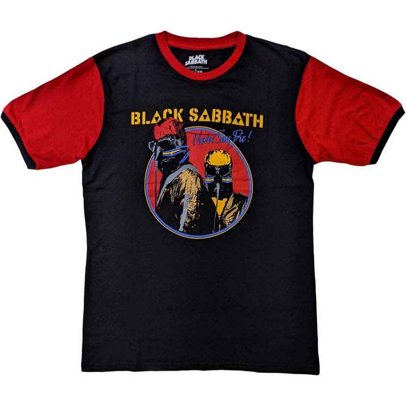 【予約商品】BLACK SABBATH Unisex Ringer バンドTシャツ: Never Say Die (Black & Orange)