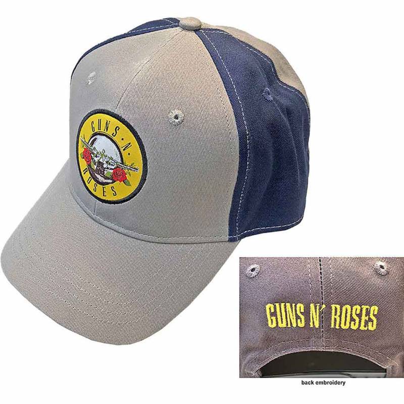 【予約商品】GUNS N' ROSES Unisex Baseball Cap: Circle Logo (Grey & Navy Blue) (2-Tone)