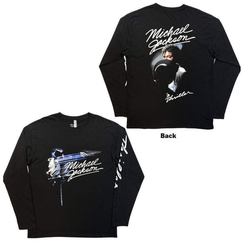 【予約商品】MICHAEL JACKSON Unisex Long Sleeve バンドTシャツ: Thriller/Hat Poses(Back Print)