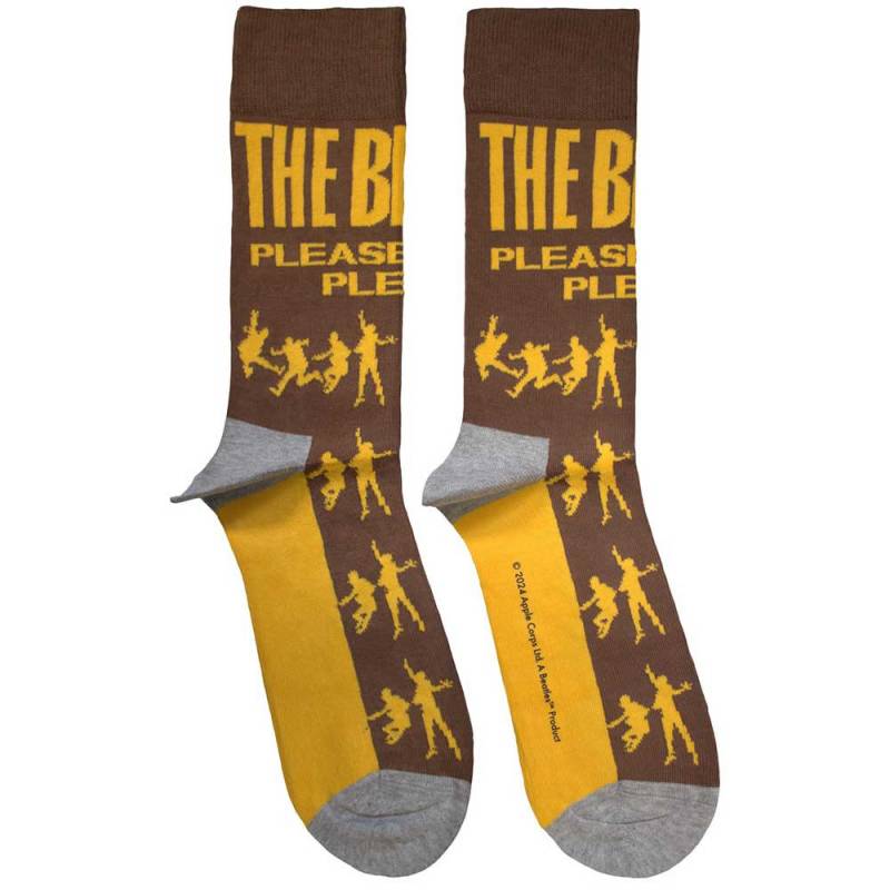 【予約商品】THE BEATLES Unisex Ankle Socks: Please Please Me Silhouettes (Brown)