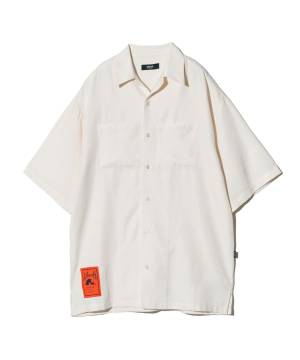 【予約商品】glamb(グラム)GB0125/SH08 : Orange Tag Rayon Shirt / オレンジタグレーヨンシャツ - White